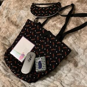 Black golf shoe tote bag lot of 4 golf items